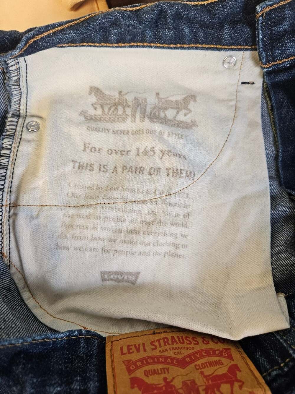Levi's 514 Straight Jeans Size W34 L30 Blue Denim - Picture 6 of 6